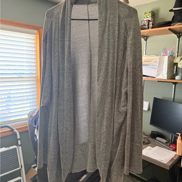 Gray Open Front Cardigan - Picture 1 of 4